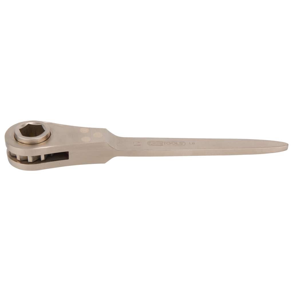 KS Tools 963.1116 BRONZEplus Construction ratchet, hexagonal, with "rat-tail" handle 41 mm