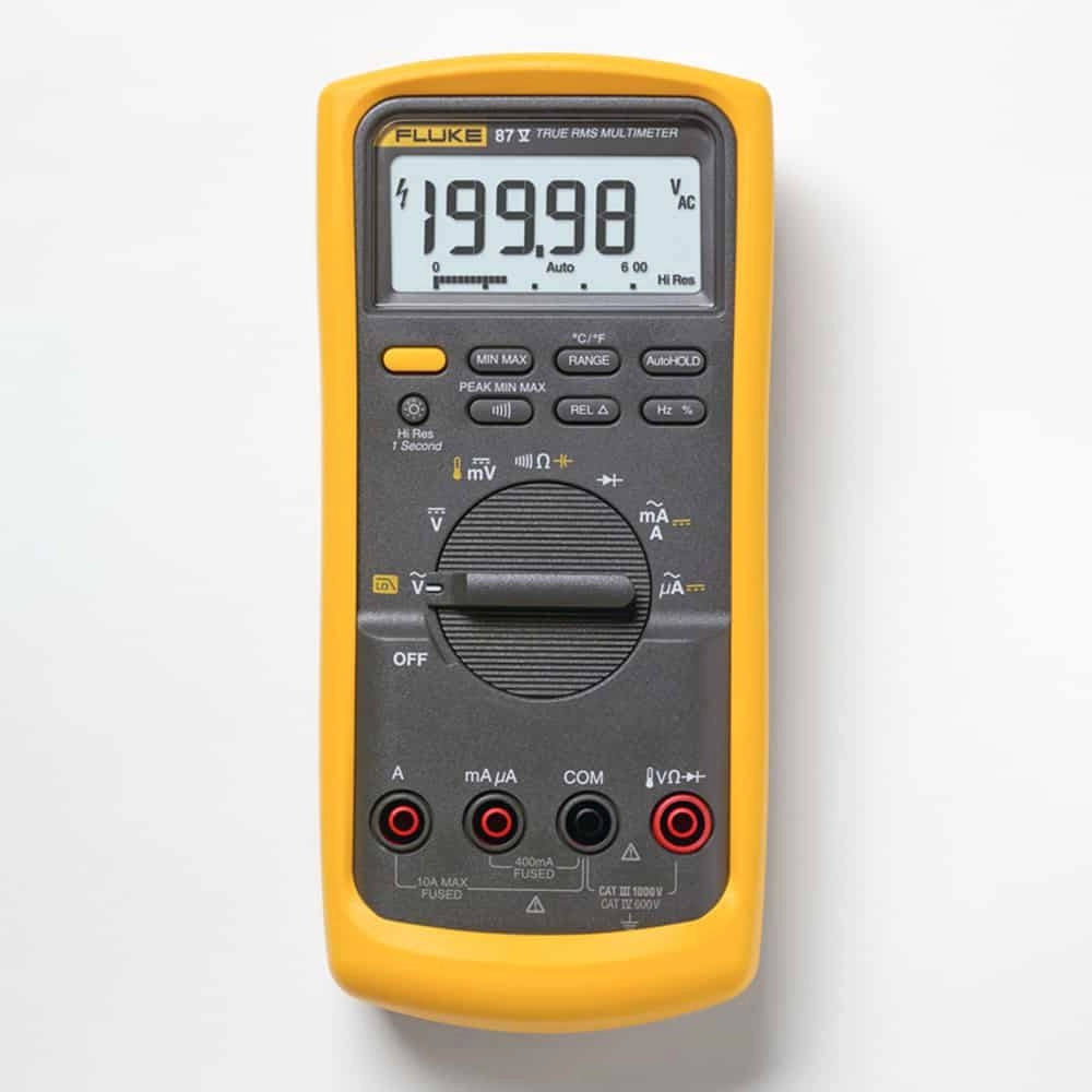 Fluke 87-V/EUR True RMS Industrial Multimeter, CAT IV 600V, 10A