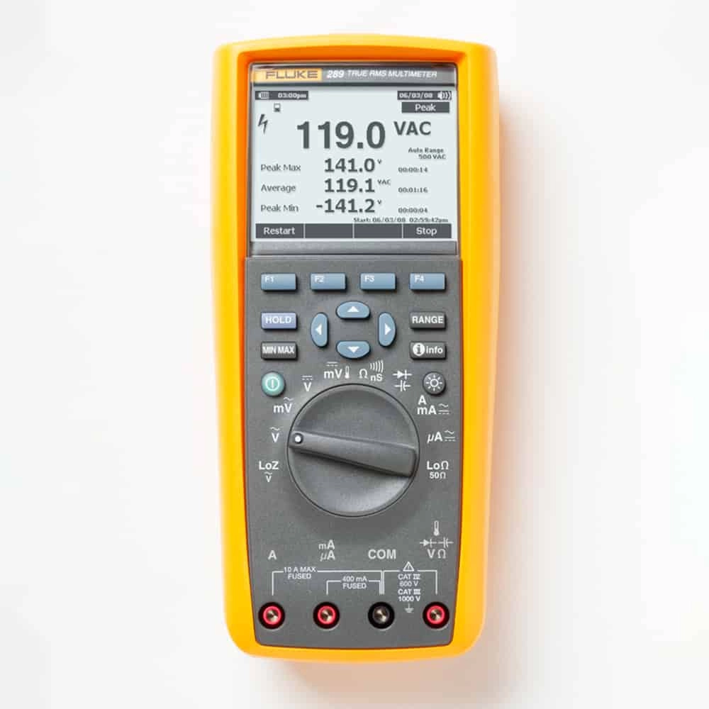  Fluke 289/EUR True RMS Electronics Logging Multimeter, CAT IV 600V, 10A