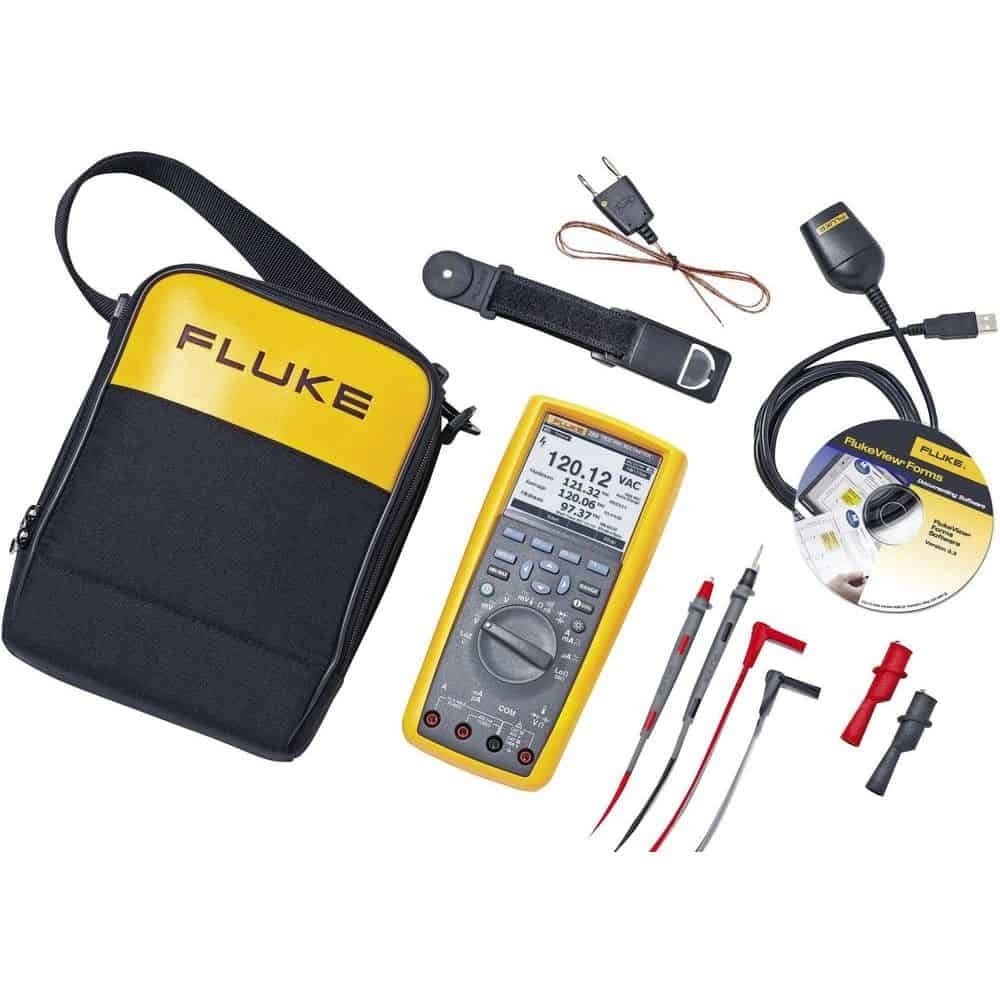 Fluke 289/FVF/EUR Industrial Logging Multimeter And Soft Combo Kit, CAT IV 600V, 10A