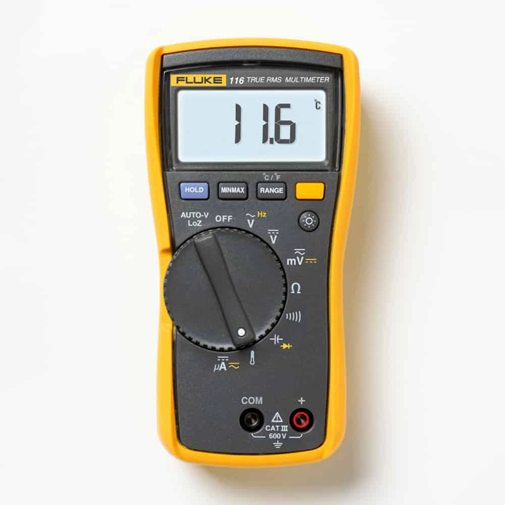  Fluke 116 Digital HVAC Multimeter, CAT III 600V, -40°C to 400°C, 600?A