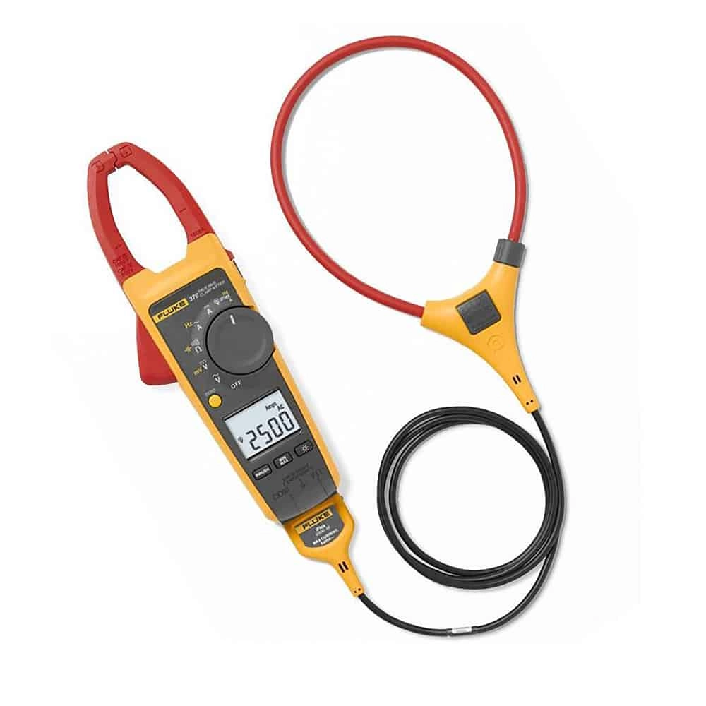 Fluke 376FC True RMS AC/DC Clamp Meter with iFlex Probe, 2500A, 34mm Jaw, CAT III 1000V, with 500mV DC Current and Capacitance Measurement
