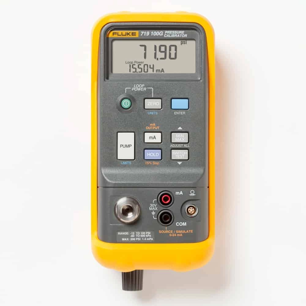 Fluke 719 30G Electric Pressure Calibrator, -12 to 30 PSI, -850 mBar to 2 Bar