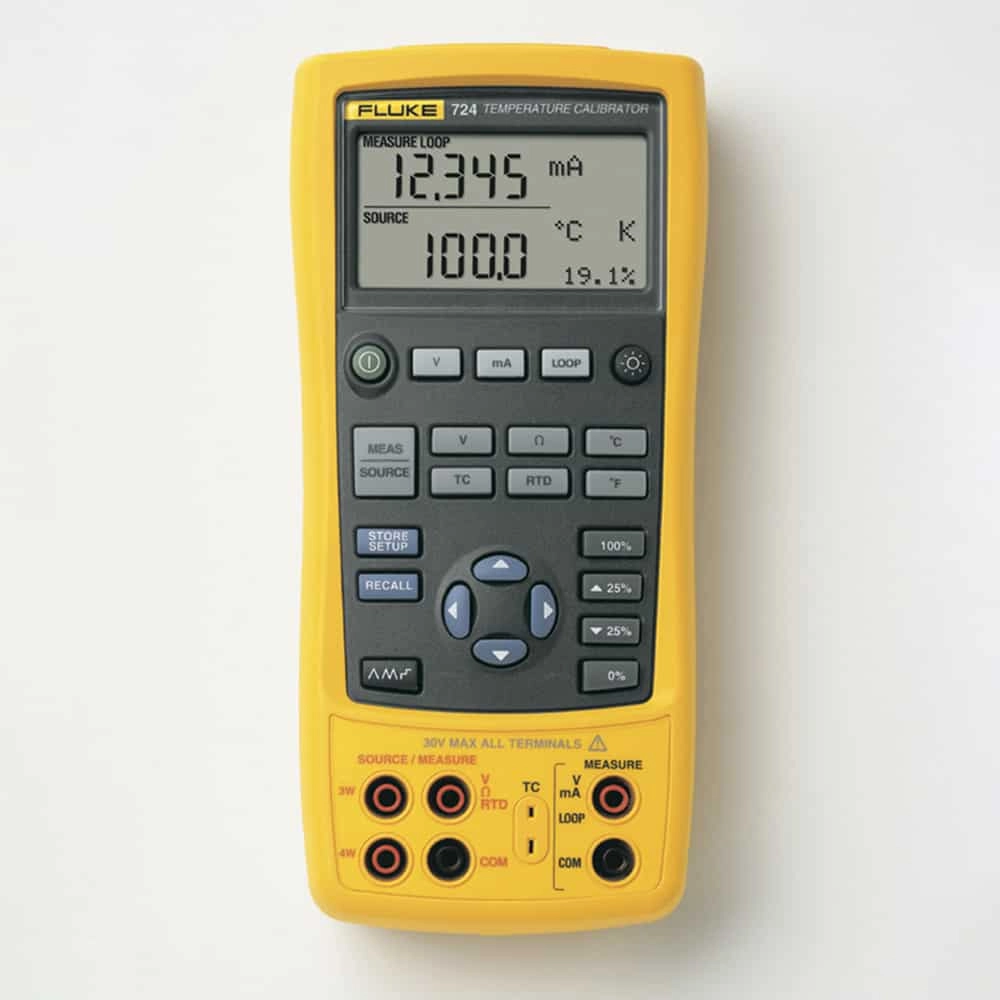 Fluke 724 Temperature Calibrator, 10 Thermocouple and 7 RTD Types