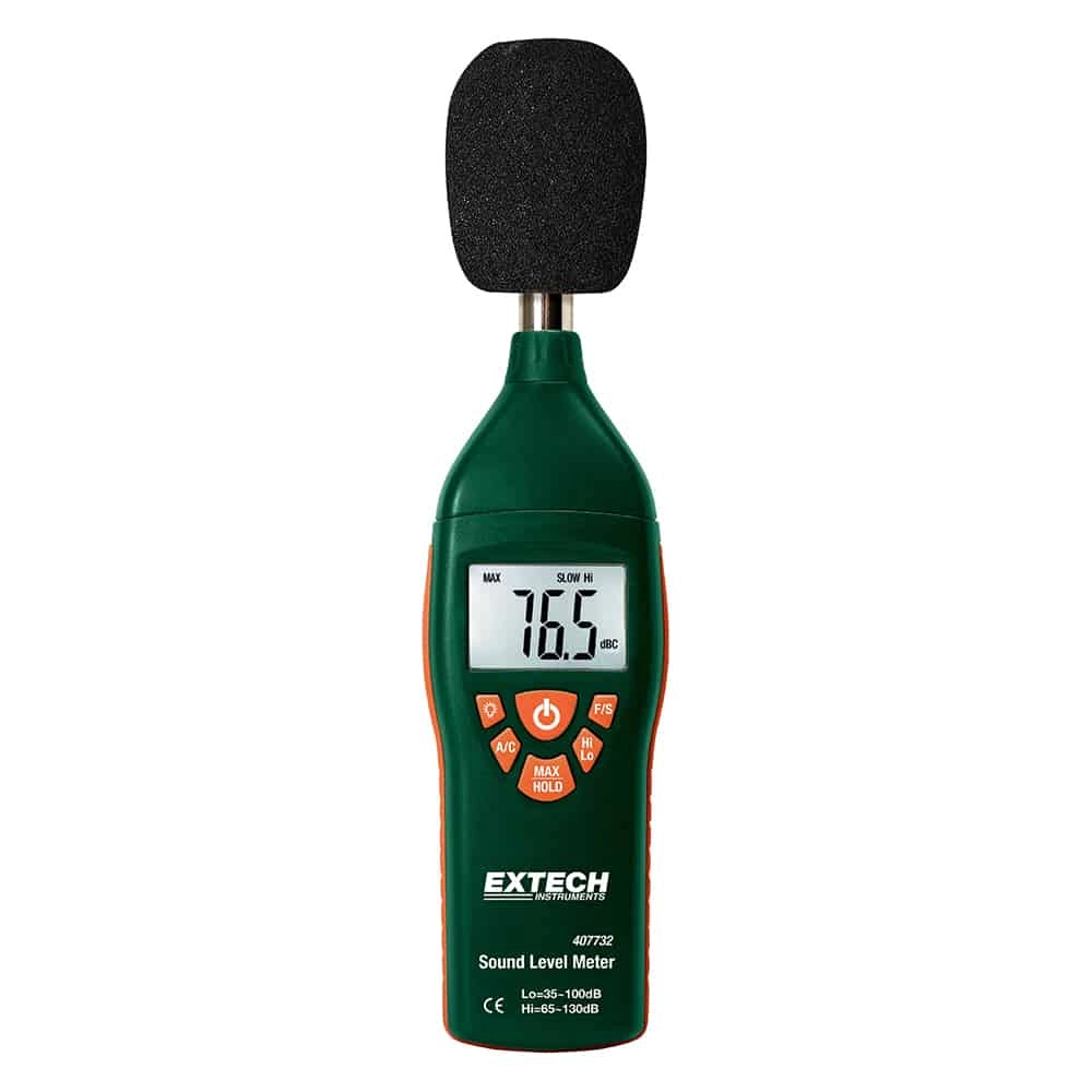 Extech 407732 Low / High Range Sound Level Meter, 35 to 130 dB