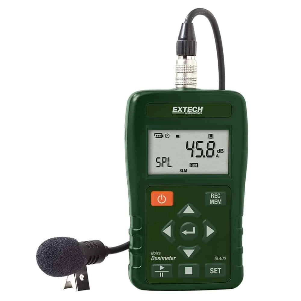 Extech SL400 Personal Noise Dosimeter With USB Interface, 30 to 140 dB