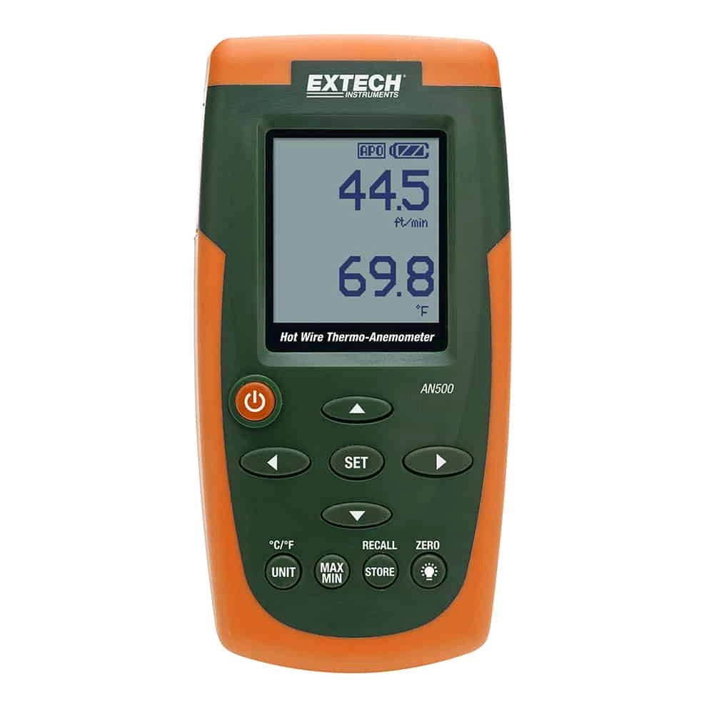 Extech AN500 Thermo-Anemometer, Hot Wire, 0.2-20m/s