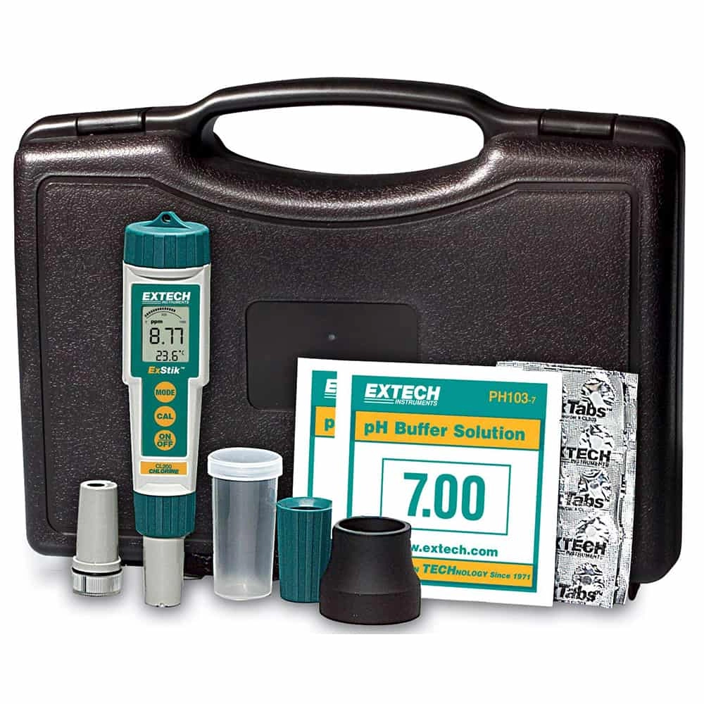 Extech EX800 Exstik 3-In-1 Chlorine, pH, Temperature Kit