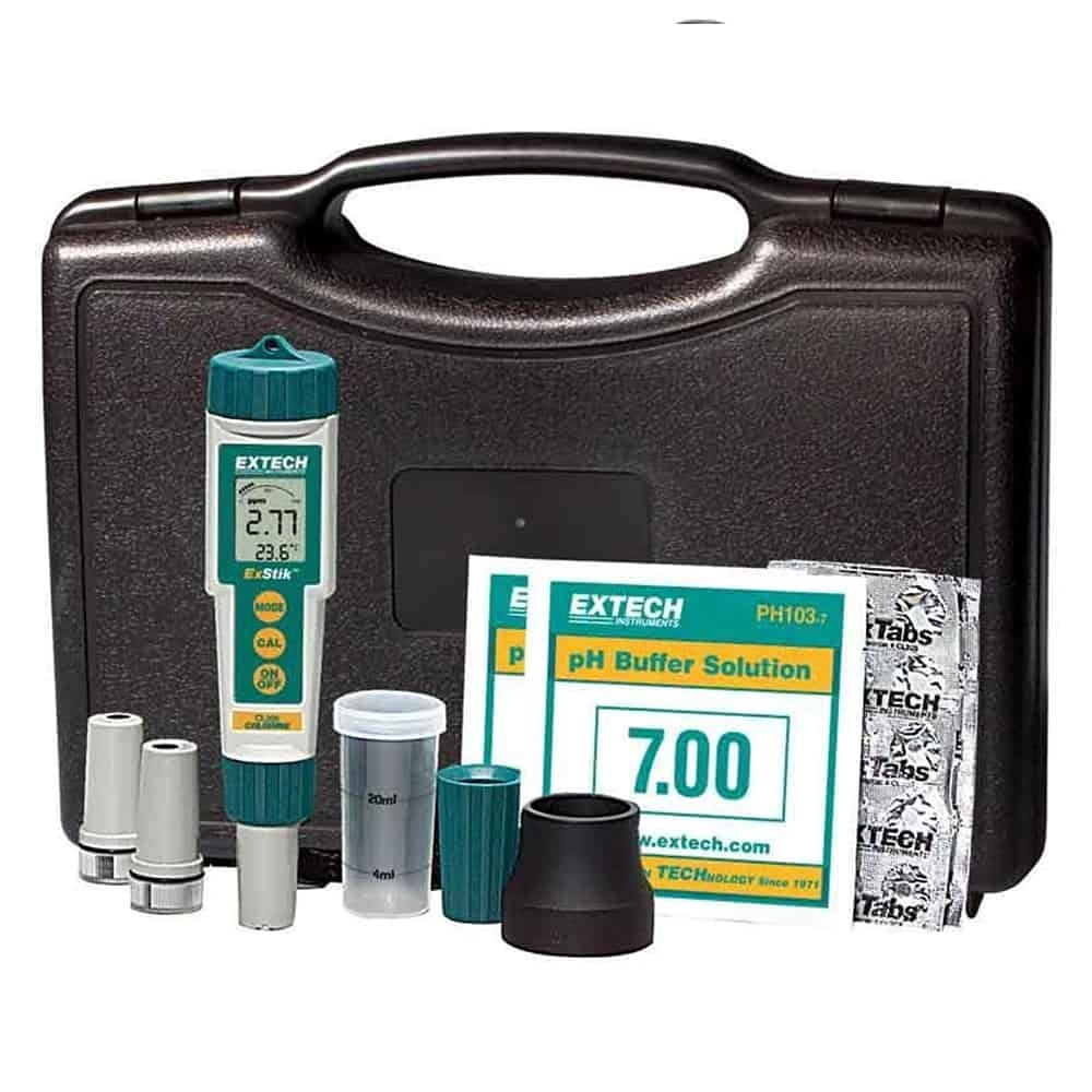 Extech EX900 Exstik 4-In-1 Chlorine, pH, ORP, Temperature Kit