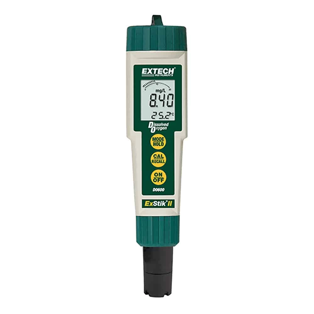 Extech DO600 Waterproof Exstik II Dissolved Oxygen Meter, 0 to 20.00 ppm