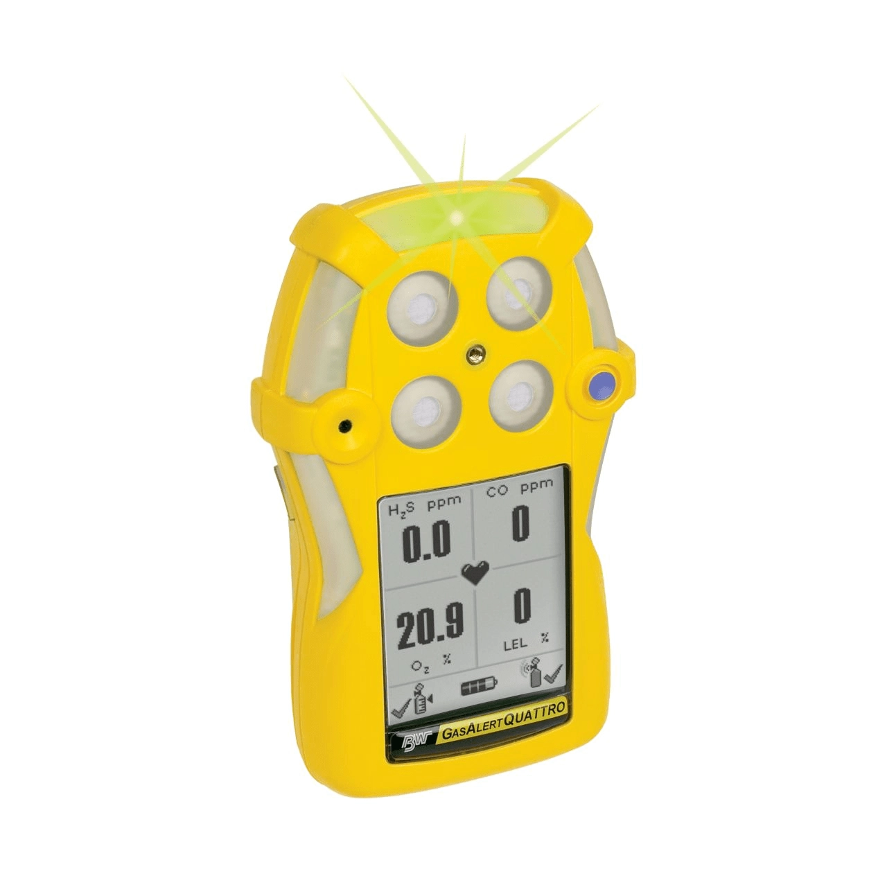 Honeywell 136829-L3 GasAlertQuattro Handheld Multi-Gas Detector (CO, H2S, LEL, O2) - with rechargable battery pack