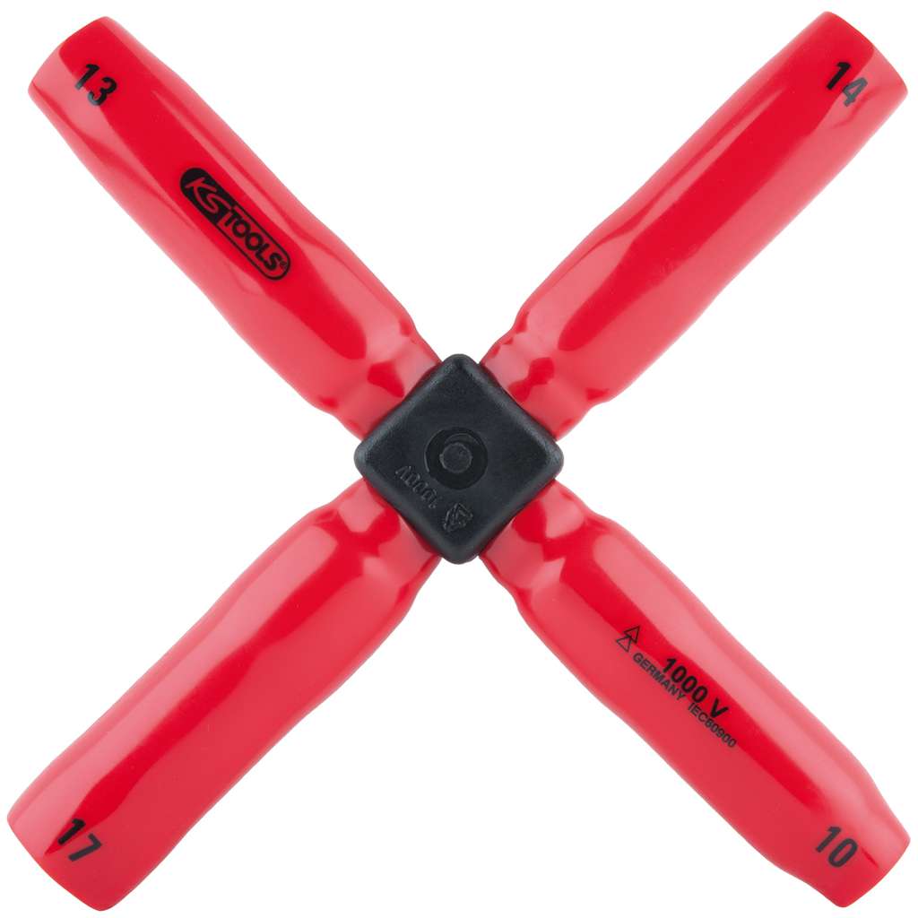 KS Tools 117.1720 Wheel brace with protective insulation, 10x13x14x17mm
