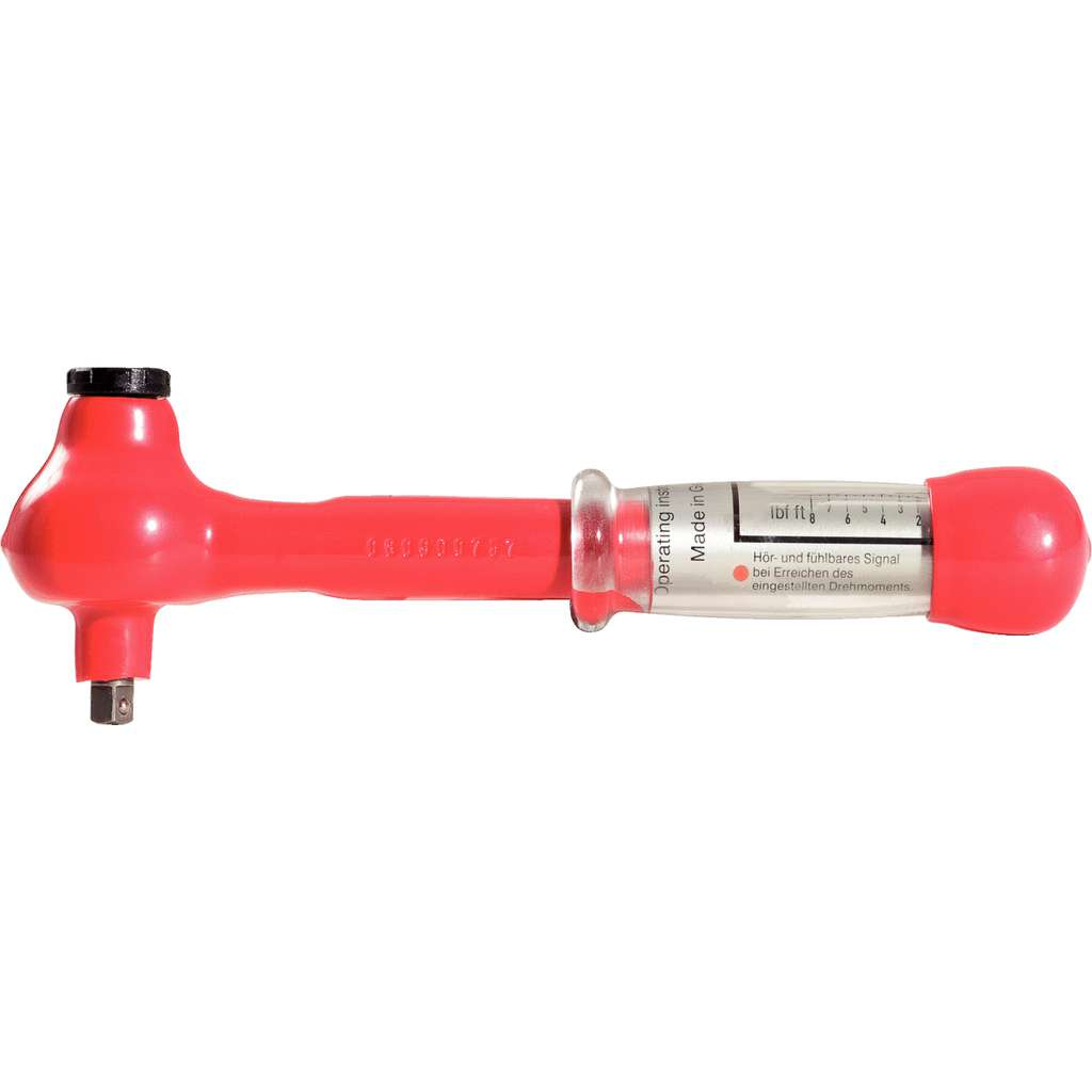 KS Tools 117.1184 3/8" mini torque wrench with protective insulation and reversible ratchet head, 5-25Nm