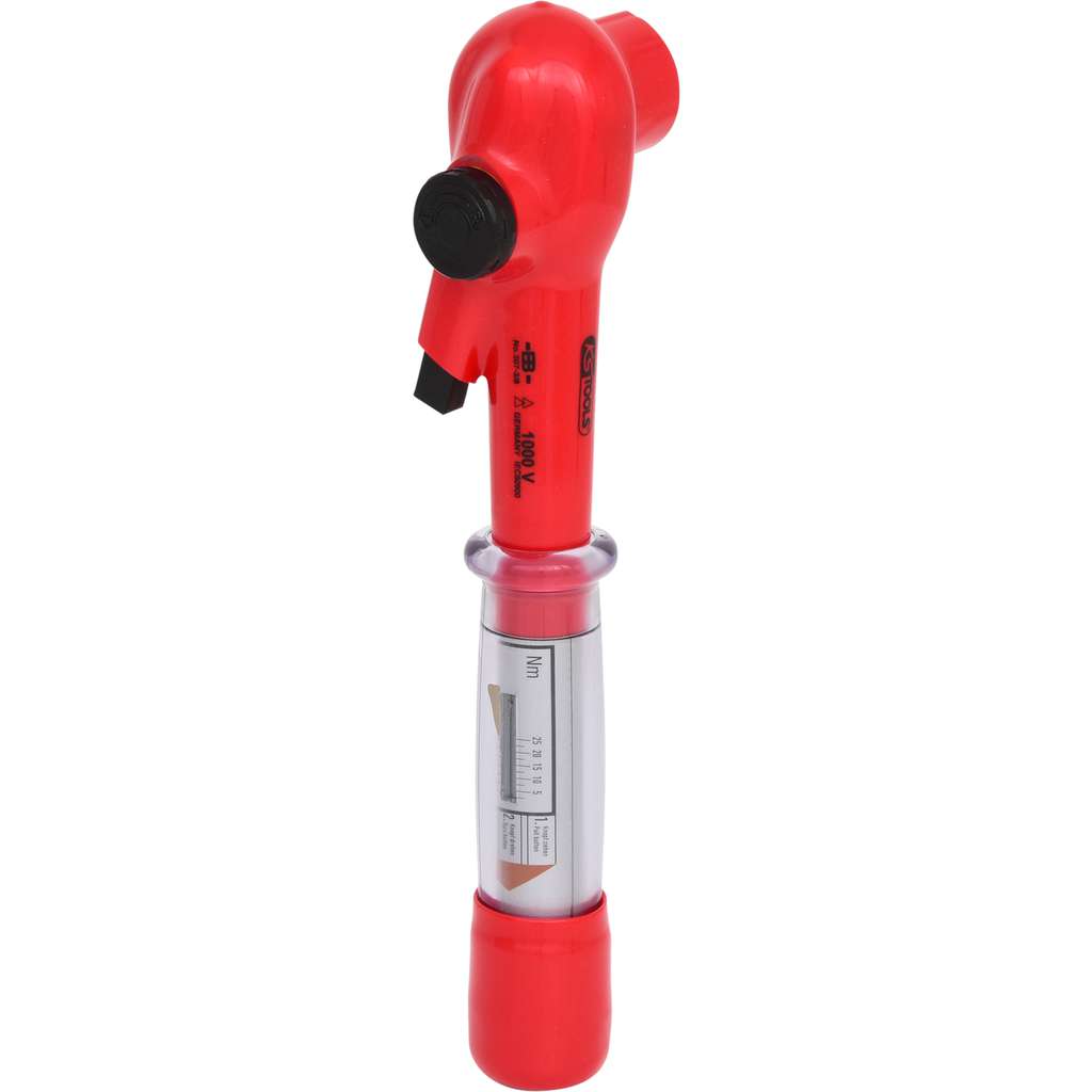 KS Tools 117.3805 3/8" torque wrench with protective insulation and reversible ratchet head, 5-25Nm