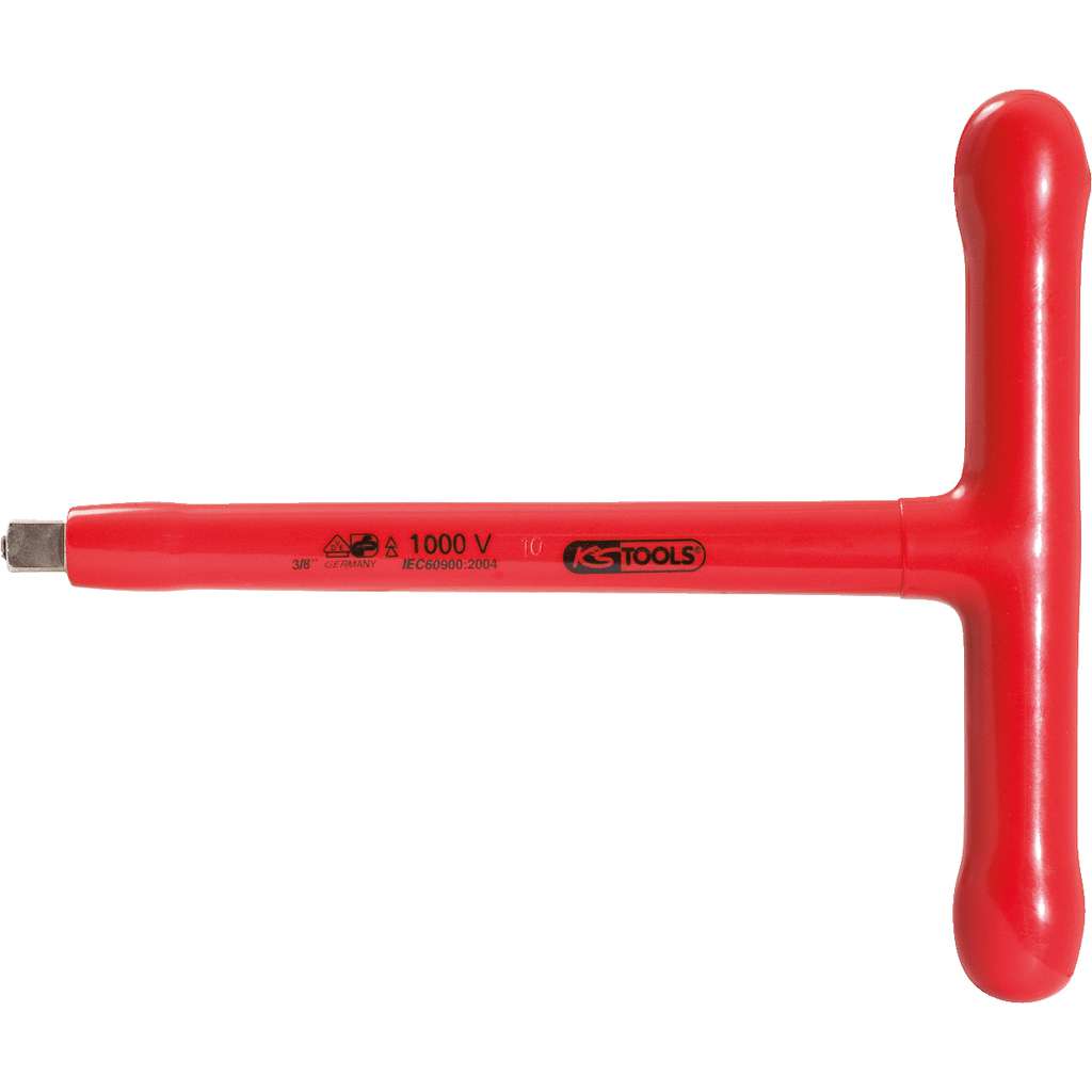 KS Tools 117.3820 3/8" T-grip socket spanner with protective insulation, 200mm