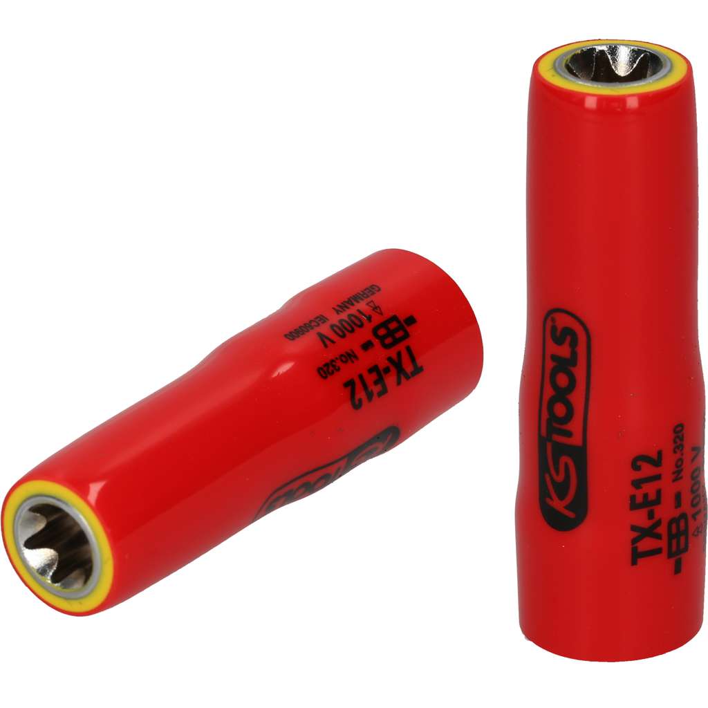 KS tools 117.2363 3/8" Torx E-socket with protective insulation, E4, long