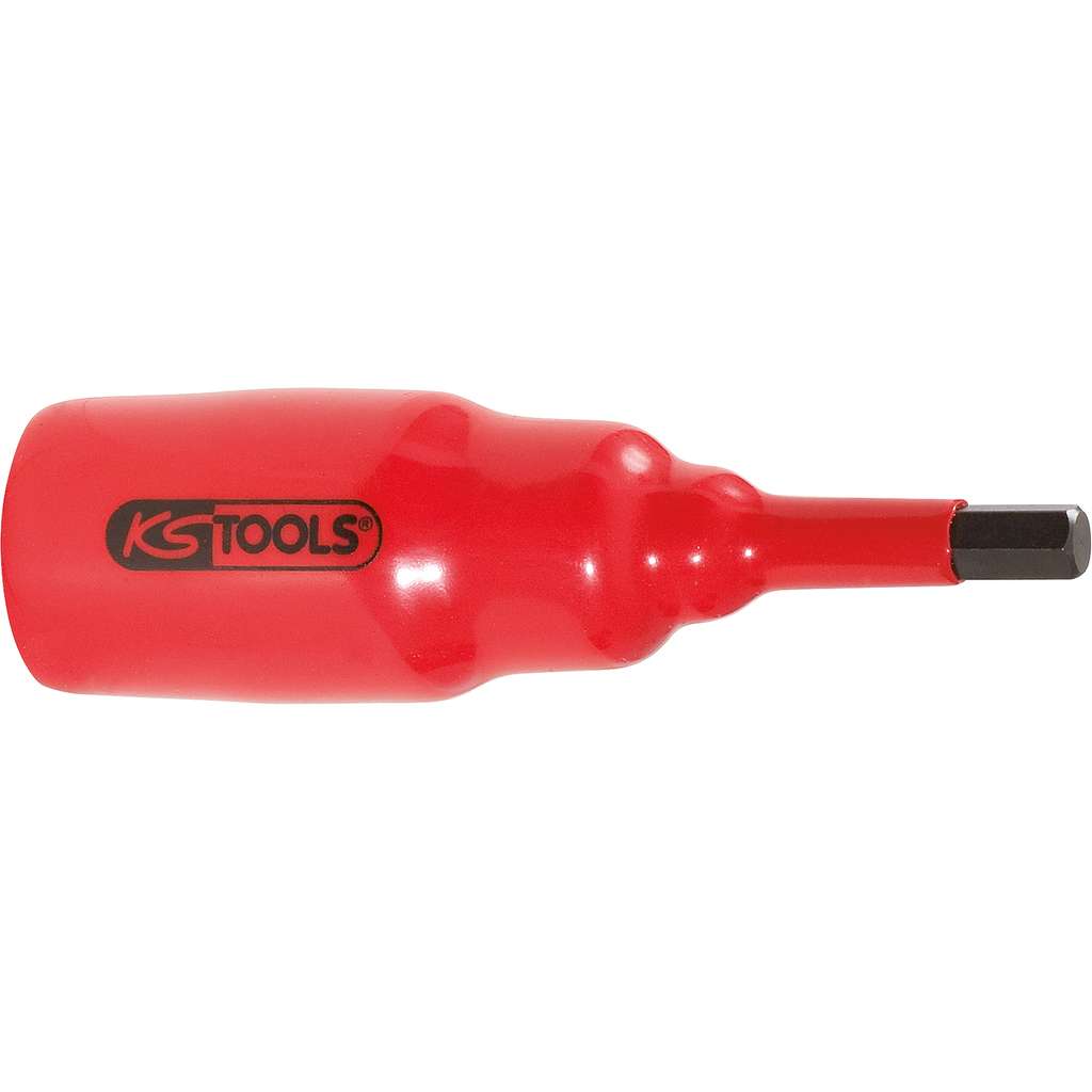 KS Tools 117.1735 3/8" bit socket with protective insulation for Hexagon screws, short, 4mm