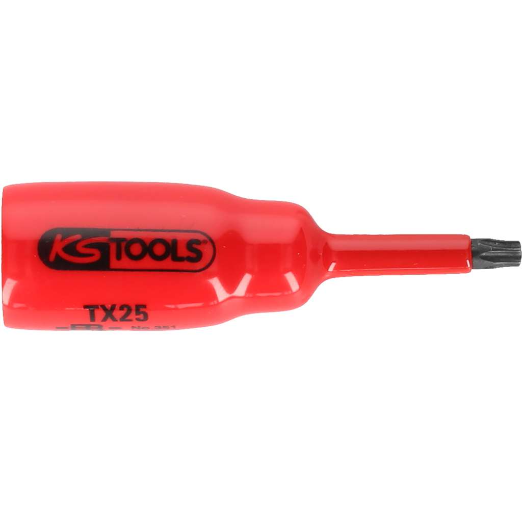 KS Tools 117.2454 3/8" bit socket with protective insulation for Torx screws, T10, short