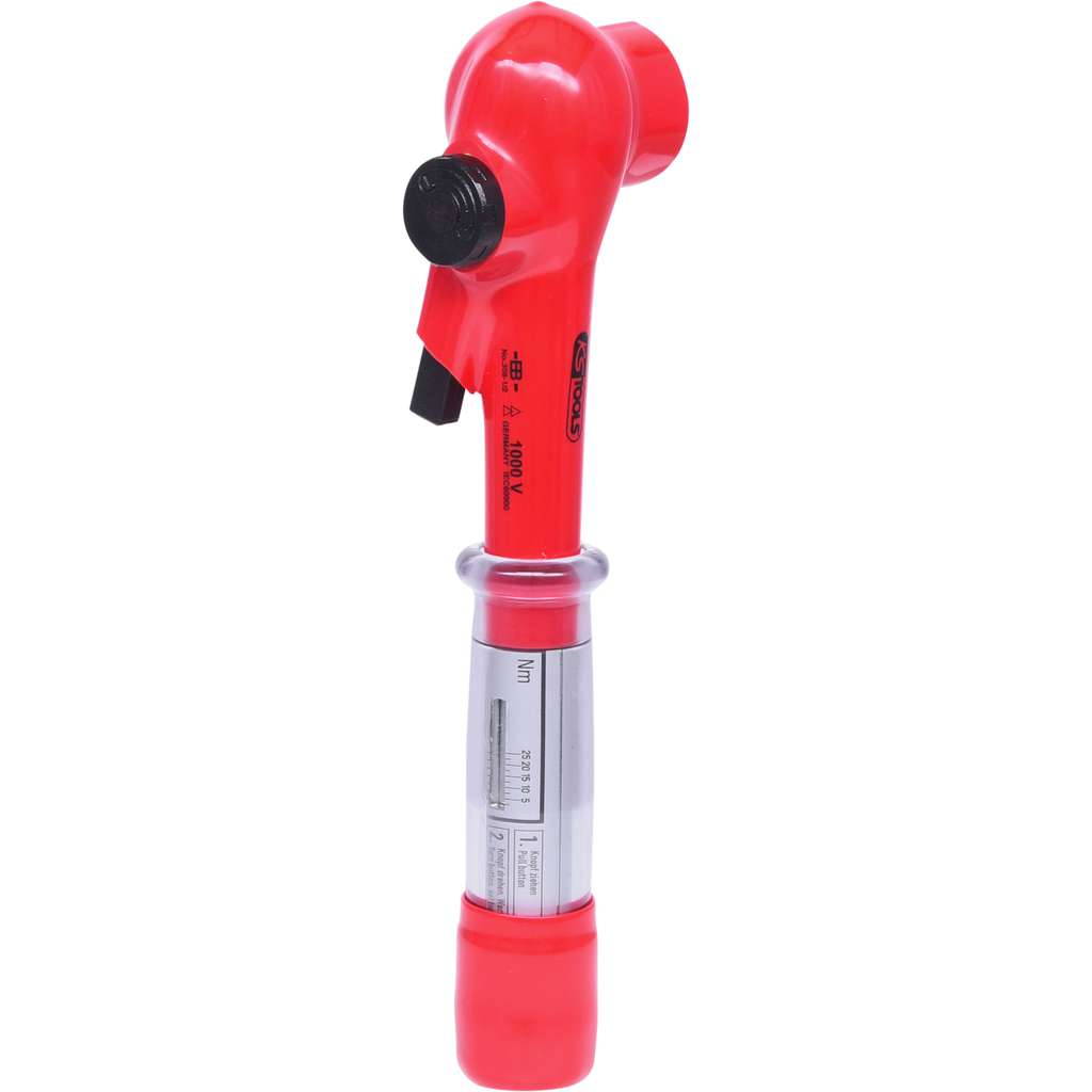 KS Tools 117.1301 1/2" torque wrench with protective insulation and reversible ratchet head, 5-25Nm
