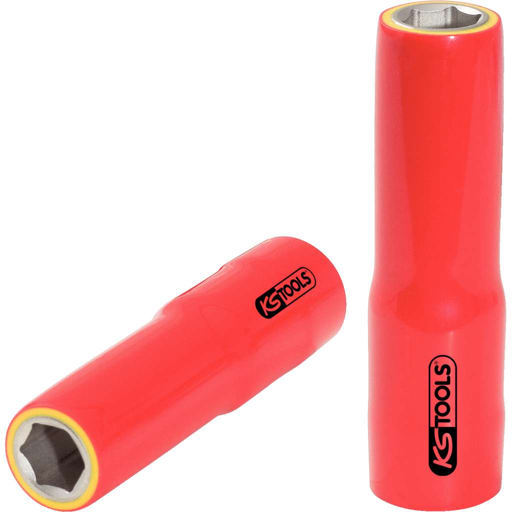 KS Tools 117.1333 1/2" socket with protective insulation, long, 8mm