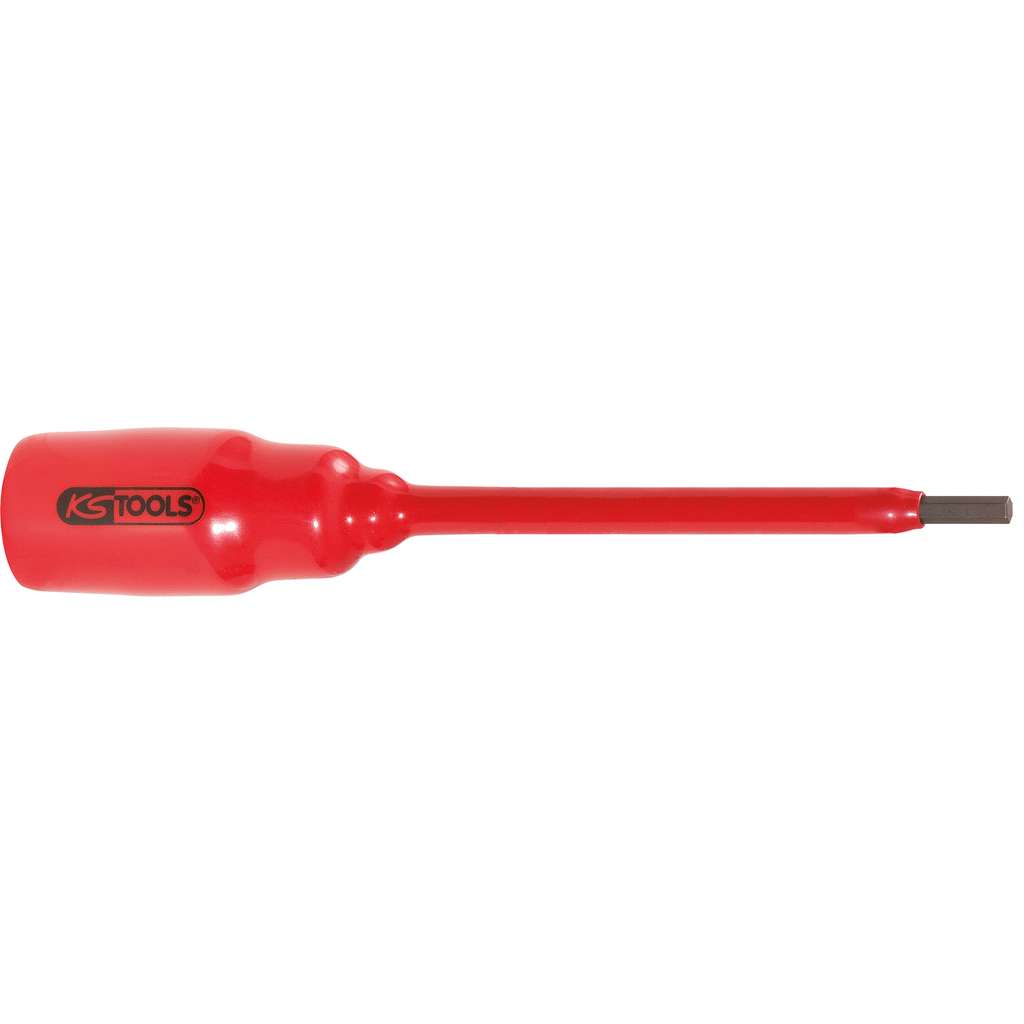 KS Tools 117.1171 1/2" bit socket with protective insulation for Hexagon screws, 5mm, 156mm long