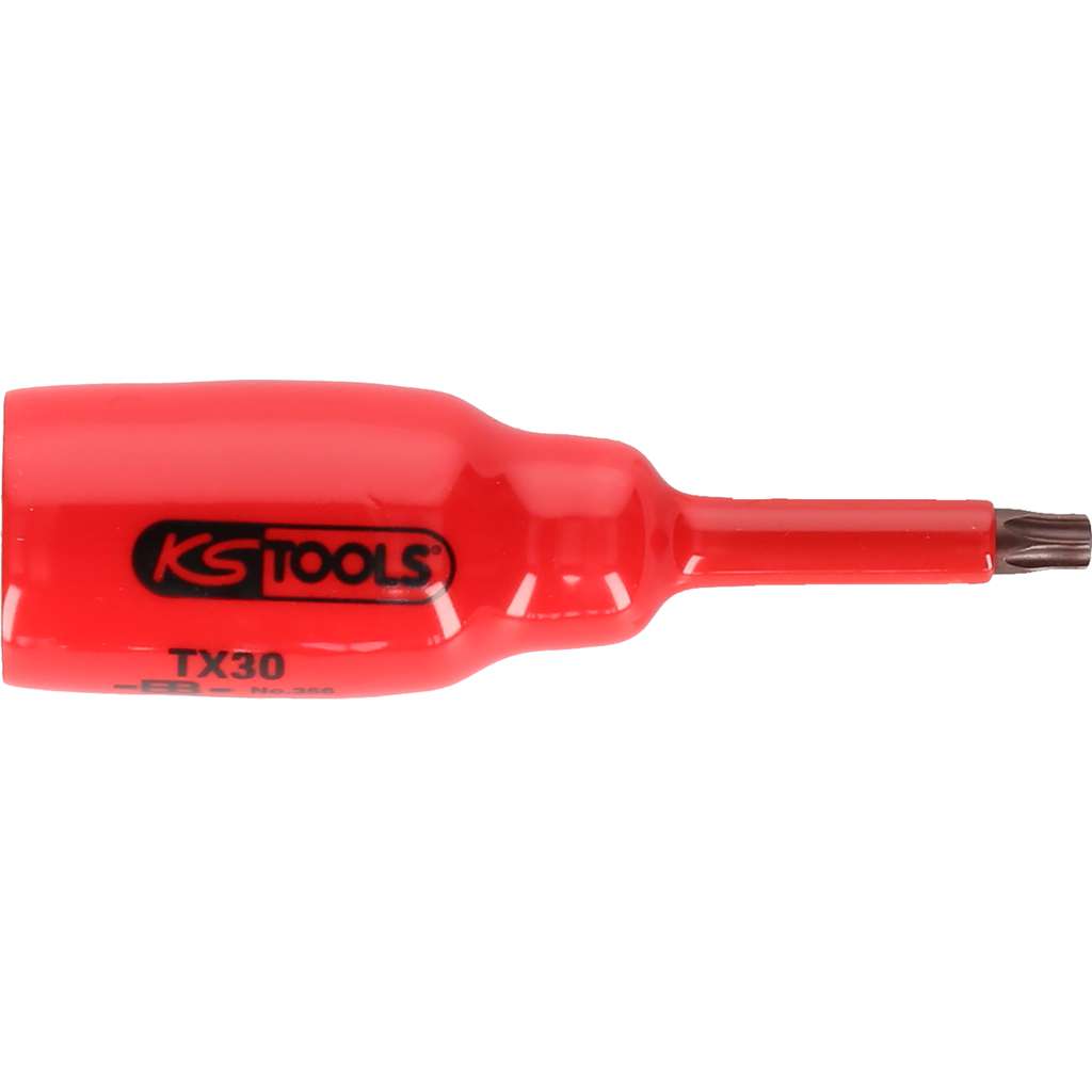 KS Tools 117.2434 1/2" bit socket with protective insulation for Torx screws, T20, short