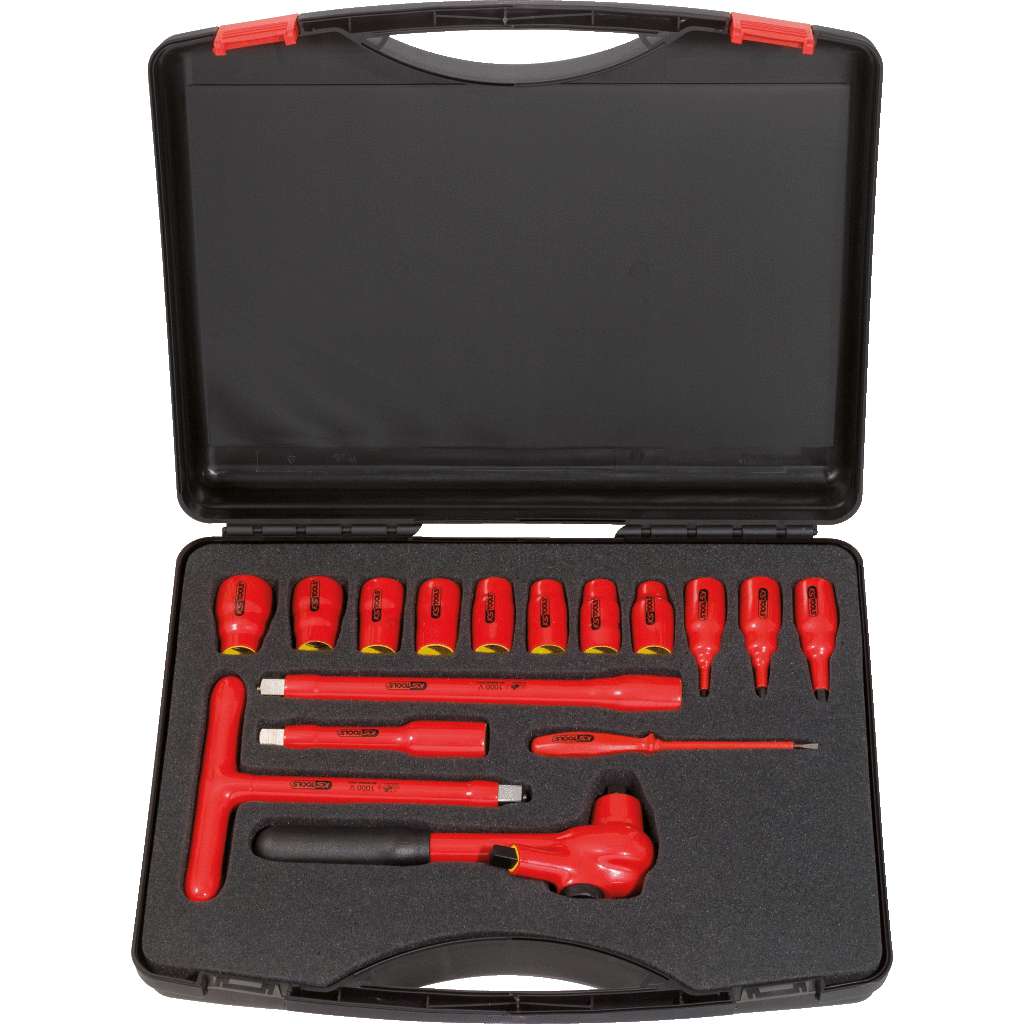 KS Tools 17.1860 Insulated socket wrench set, 16 pcs, 1/2"