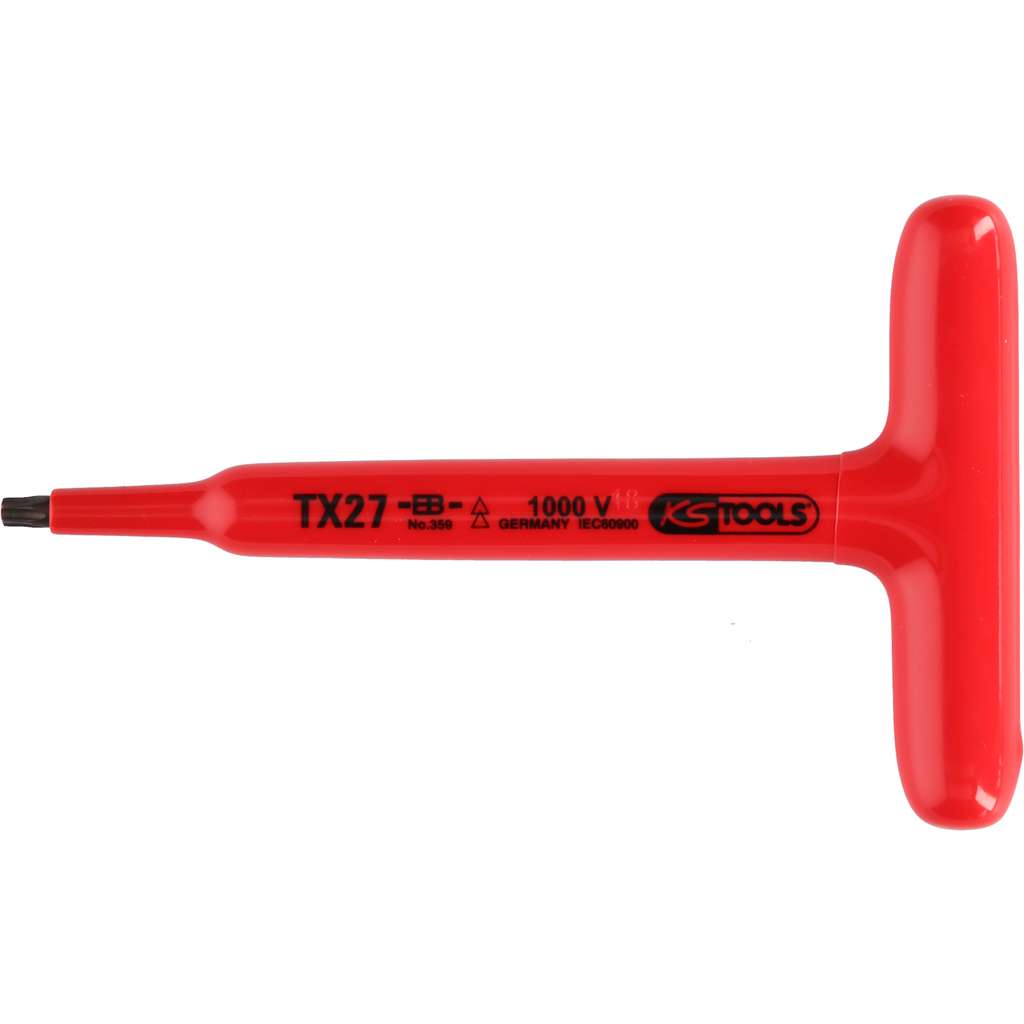 KS Tools  117.2412 T-grip Torx key wrench set with protective insulation, T10, 120 mm