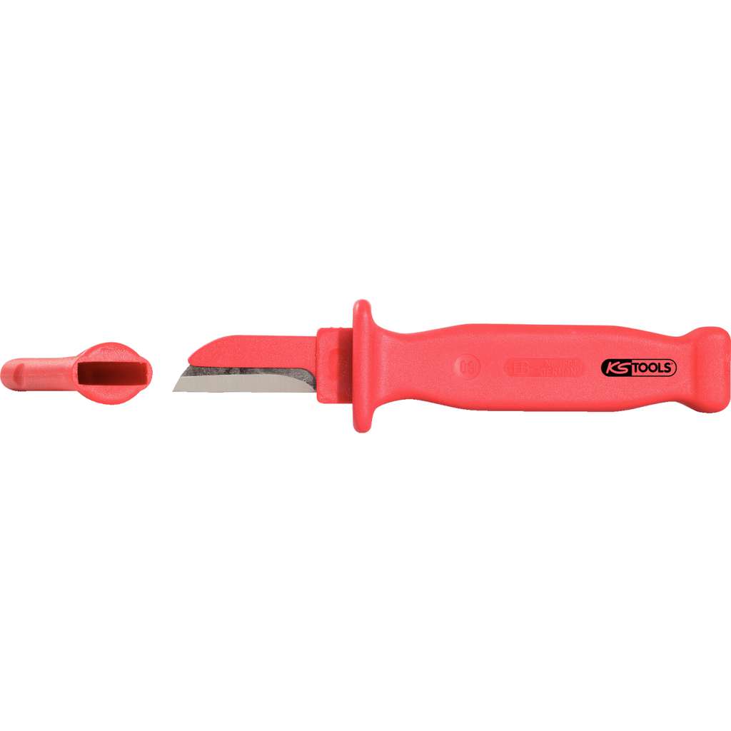 KS Tools 117.1390 Cable knife with protective insulation, 200mm