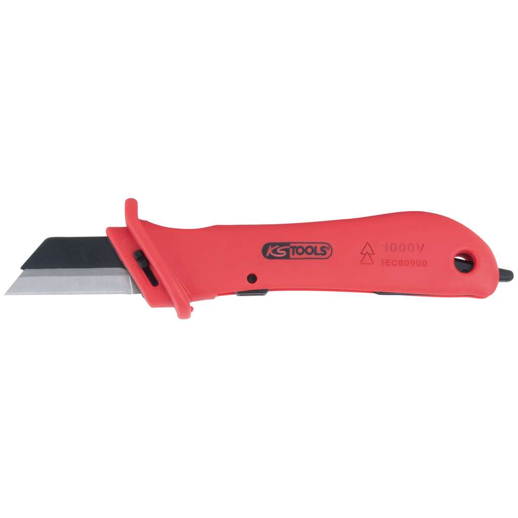 KS Tools 117.1148 Cable knife with protective insulation and replaceable blade, 189mm