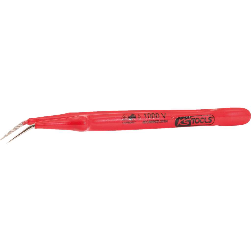 KS Tools  117.1623 Tweezers with protective insulation, bent, 11.5mm