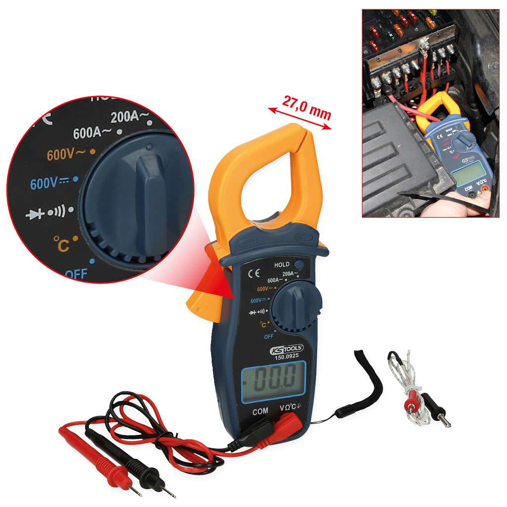 KS Tools 150.0925 Digital amp pliers set 600 A, 3 pcs