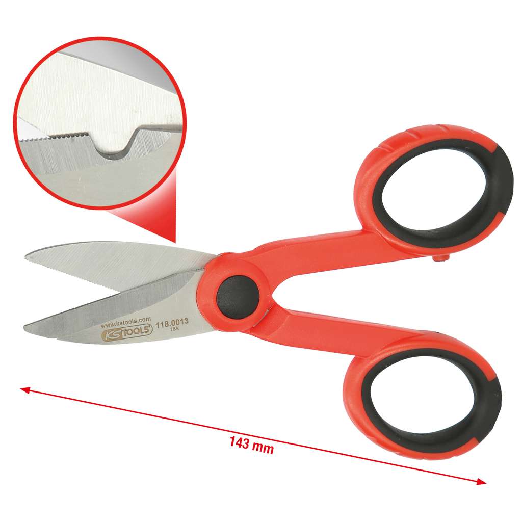 KS Tools 118.0013 Uni workshop scissors, 143mm