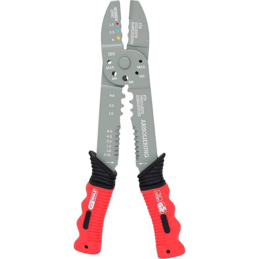 KS Tools 115.1231 Multifunction pliers for insulated and non insulated cable terminals, 220mm