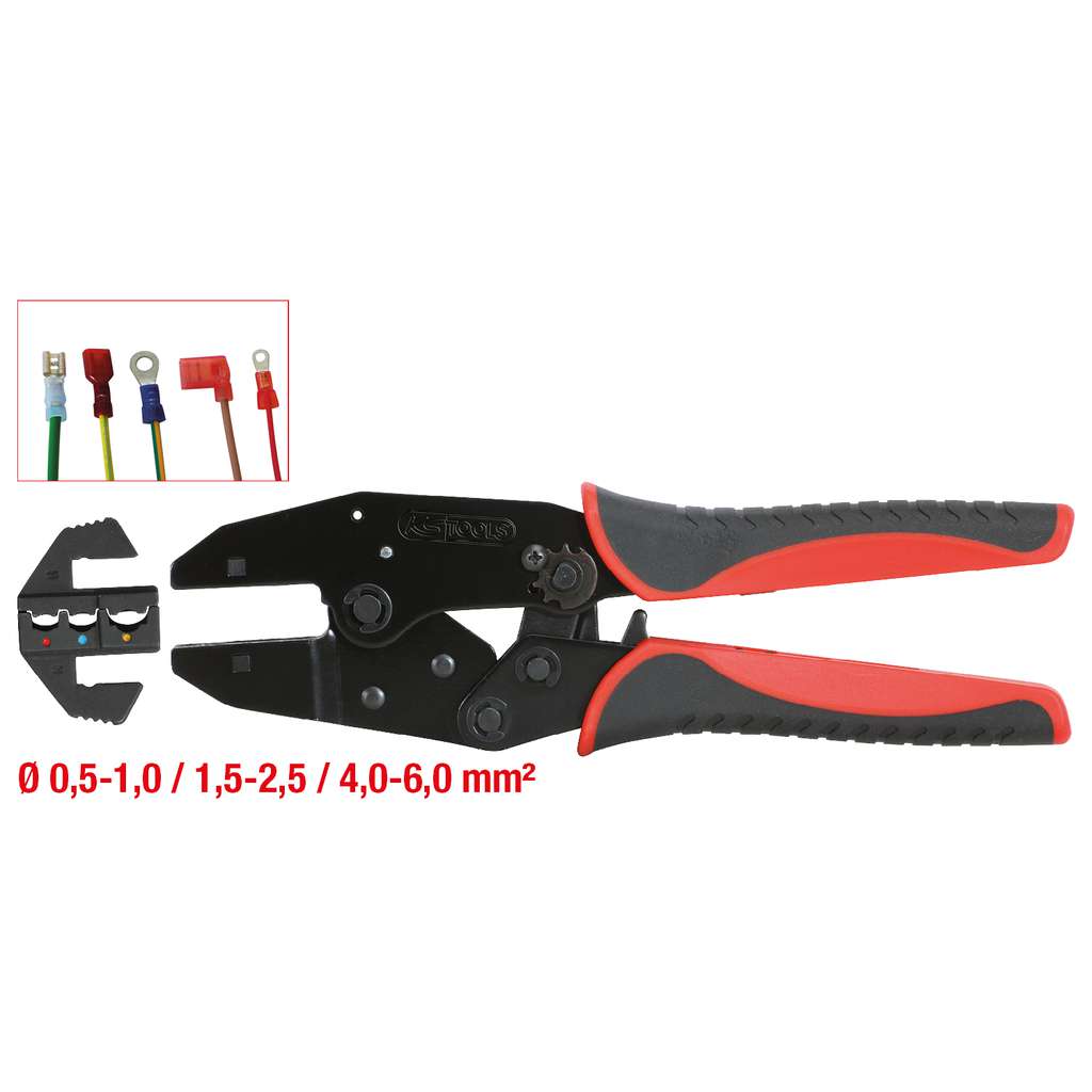 KS tools 115.1425 Crimping pliers for insulated terminals, 220mm