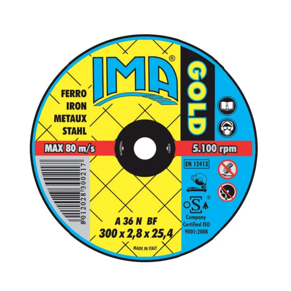 IMA ABRASIVI 3503025F2TM  350X3,0X25 FERR GOLD CUTTING OFF WHEELS FOR CHOP SAW MACHINES  - GOLD