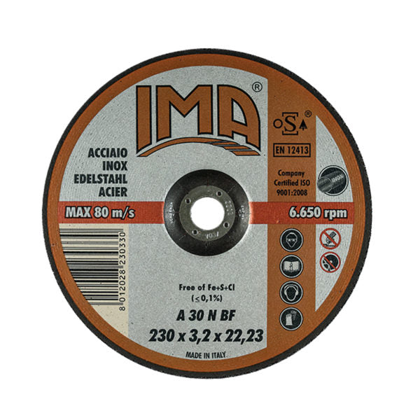 IMA ABRASIVI 1153222I3DT 115X3,2X22 INOX CUTTING DISCS METAL - INOX IMA FLAT OR DPC