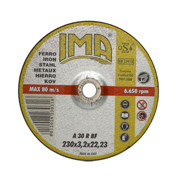 IMA ABRASIVI 2303222F3DT  230X3,2X22 FERR CUTTING DISCS METAL - INOX IMA FLAT OR DPC